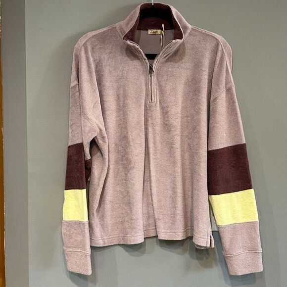 🆕 Faherty Beach terry‎ cloth quarter zip size M - Picture 1 of 10